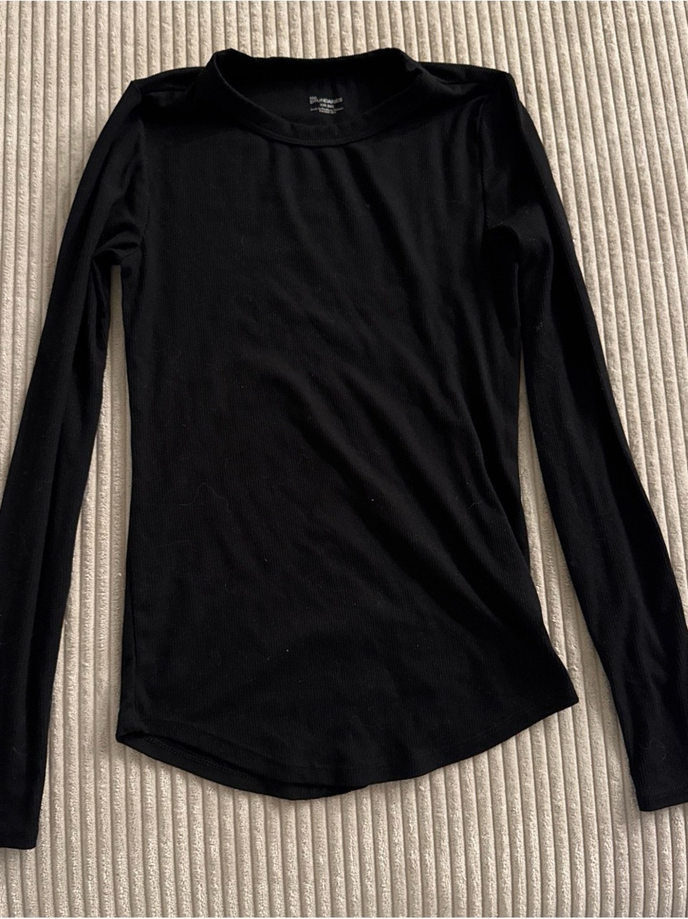 No Boundaries Black Ribbed Long Sleeve Crew Tee